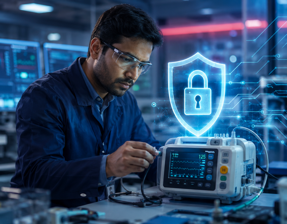 Medical device cybersecurity by design protecting a connected medical device with a digital security shield