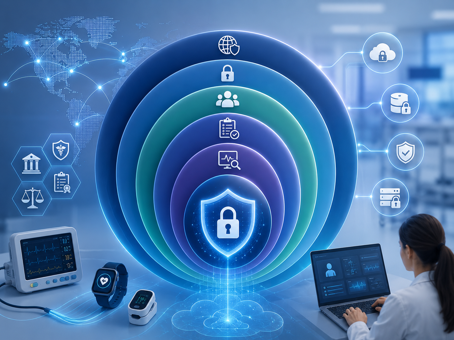 Data security in digital health with five protection layers built into the iTouch platform