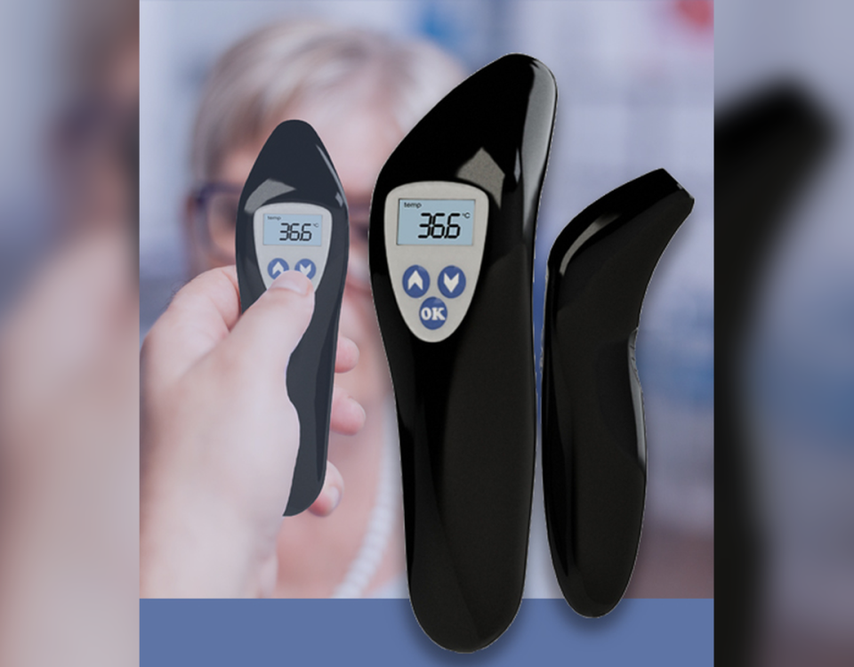 Non-contact infrared thermometer designed by iOrbit for rapid temperature screening