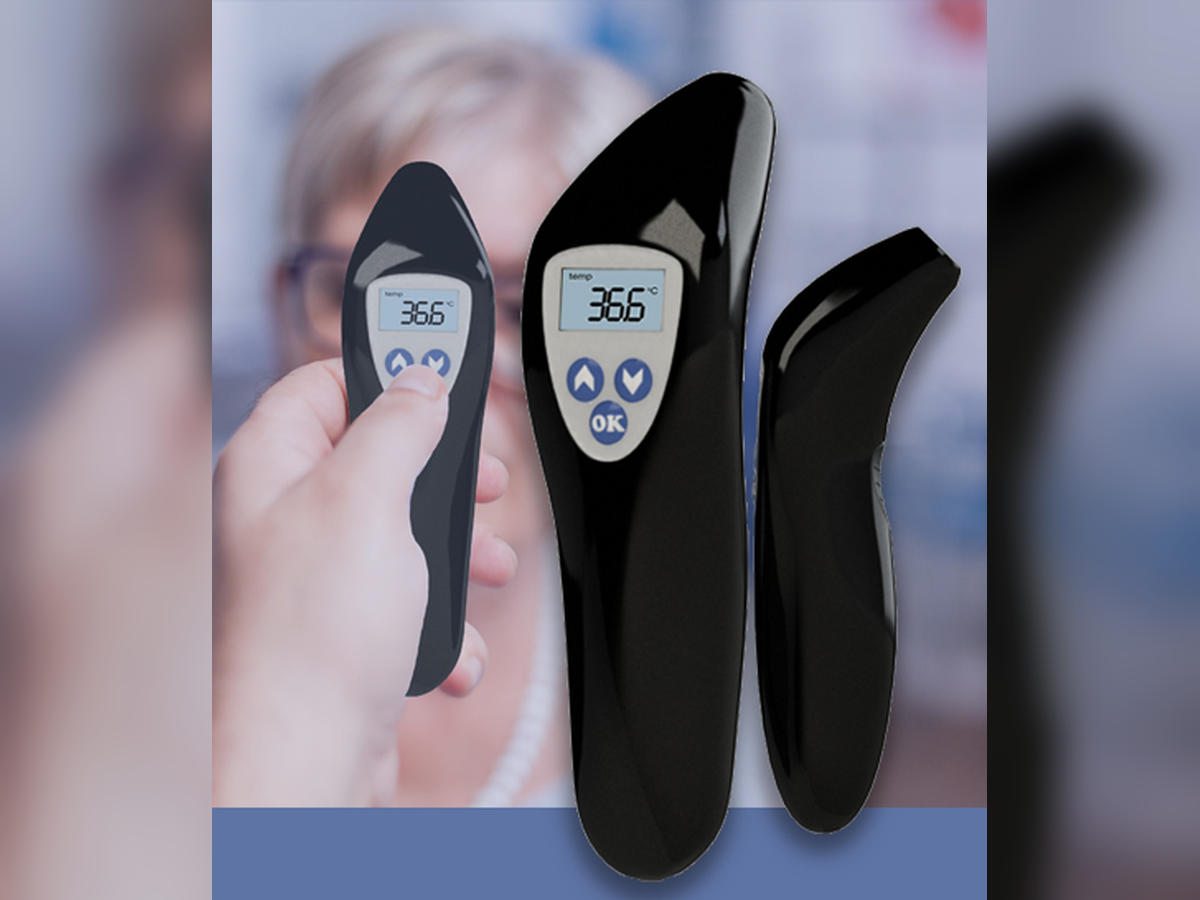 Non-contact infrared thermometer designed by iOrbit for rapid temperature screening